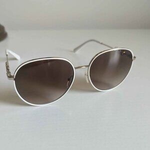 Michael Kors Beige Tinted White Aviator Glasses